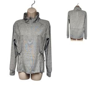 Cali Sport Quarter Zip Active Wear Long Sleeve Sweatshirt Color Gray Size Large